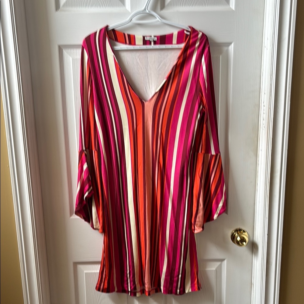Vibrant Striped Long Sleeve Dress